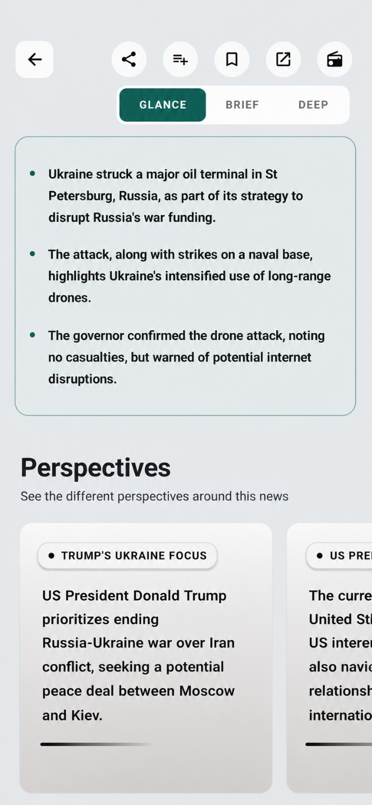 Smartphone screen content